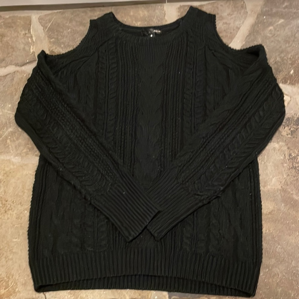 Black Aqua cold shoulder sweater, size small
